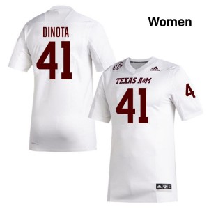 #41 AJ DiNota Texas A&M Aggies White Women Jersey Player College Football 829165-272