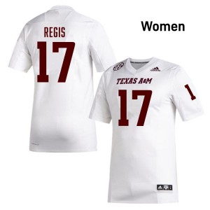 #17 Albert Regis Aggies White Women's Jerseys Alumni College Football 172254-730