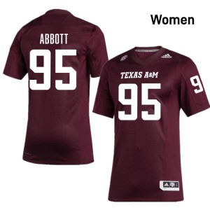 #95 Alex Abbott TAMU Maroon Womens Jersey University College Football 804917-845