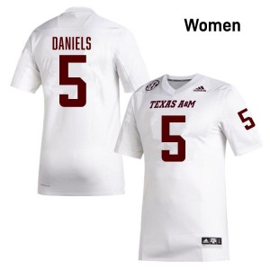 #5 Amari Daniels Texas A&M Aggies White Women's Jersey Game College Football 620277-819