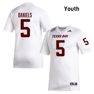 #5 Amari Daniels Aggies White Youth Jerseys High School College Football 298492-267