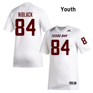 #84 Amari Niblack Texas A&M University White Youth Jerseys Stitched College Football 545462-833