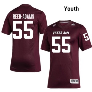 #55 Ar'maj Reed-Adams Texas A&M Aggies Maroon Youth Jersey 2025 College Football 254577-529