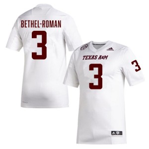 #3 Ashton Bethel-Roman Aggies White Men Jerseys Embroidery College Football 292632-471