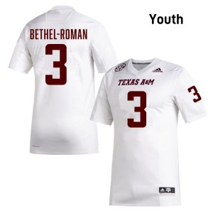 #3 Ashton Bethel-Roman Texas A&M White Youth Jersey 2025-26 College Football 101551-610