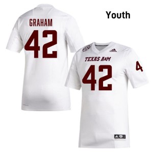 #42 Boomer Graham TAMU White Youth Jersey Stitched College Football 794920-576