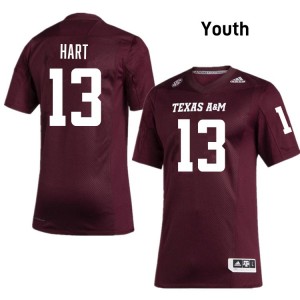 #13 Brady Hart Texas A&M Maroon Youth Jerseys Game College Football 292963-574