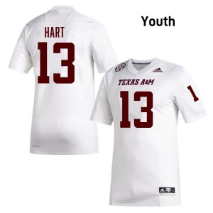 #13 Brady Hart Texas A&M University White Youth Jersey University College Football 848451-654