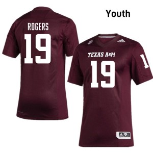 #19 Bravion Rogers Texas A&M Maroon Youth Jersey 2025 College Football 426044-239