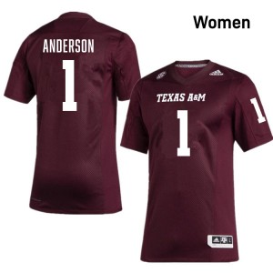 #1 Bryce Anderson Texas A&M University Maroon Women's Jersey Embroidery College Football 768695-888