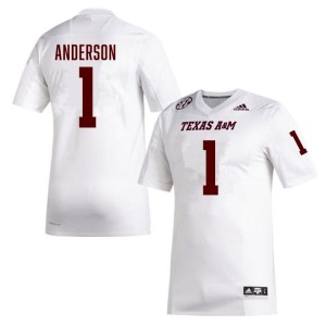 #1 Bryce Anderson Texas A&M University White Men Jersey Replica College Football 694999-422