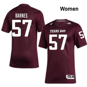 #57 Bryce Barnes Texas A&M University Maroon Women's Jersey Alumni College Football 332769-287