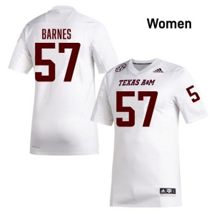 #57 Bryce Barnes Texas A&M Aggies White Women's Jersey Game College Football 358910-938