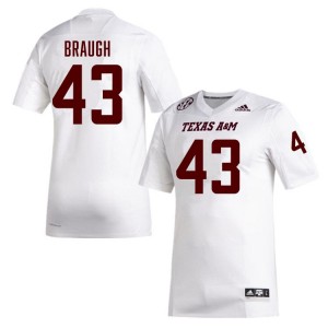 #43 Carter Braugh Texas A&M University White Men Jersey University College Football 237600-567