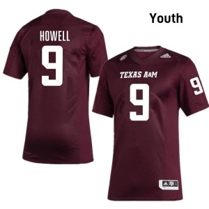 #9 Cashius Howell Aggies Maroon Youth Jerseys Replica College Football 916035-921