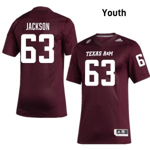 #63 Chance Jackson Texas A&M University Maroon Youth Jersey 2025 College Football 945255-567