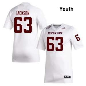 #63 Chance Jackson Texas A&M University White Youth Jersey 2025 College Football 152372-298