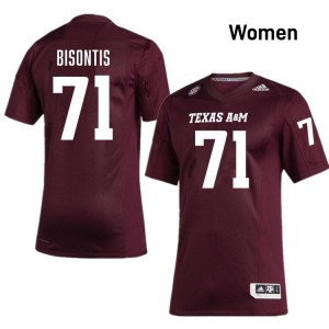 #71 Chase Bisontis Texas A&M Maroon Women Jerseys NCAA College Football 913626-339