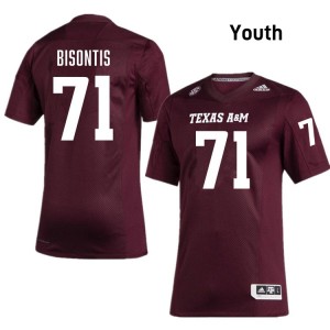 #71 Chase Bisontis Texas A&M Aggies Maroon Youth Jersey Replica College Football 816481-775
