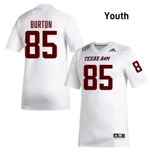 #85 Chase Burton TAMU White Youth Jersey Player College Football 313509-357