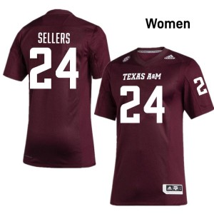 #24 Cobey Sellers TAMU Maroon Women's Jerseys University College Football 697863-200
