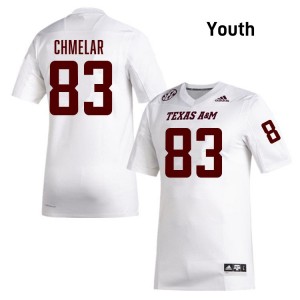 #83 Colton Chmelar TAMU White Youth Jersey NCAA College Football 267912-950