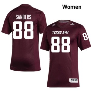 #88 DJ Sanders Texas A&M University Maroon Women Jersey 2025-26 College Football 574616-903