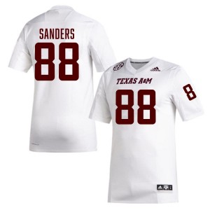 #88 DJ Sanders Texas A&M White Men's Jerseys Official College Football 539205-835