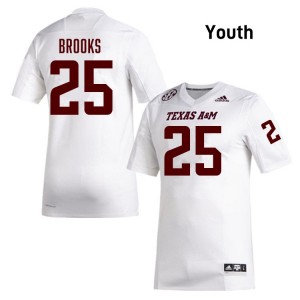 #25 Dalton Brooks Aggies White Youth Jerseys NCAA College Football 430542-899
