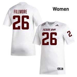 #26 Dashawn Fillmore TAMU White Womens Jerseys Player College Football 999828-321