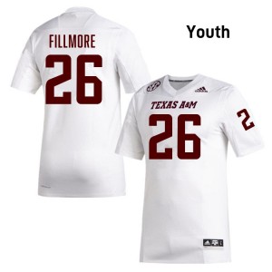 #26 Dashawn Fillmore Texas A&M White Youth Jersey 2025-26 College Football 415601-827