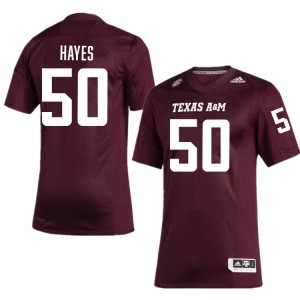 #50 Dayon Hayes Texas A&M Aggies Maroon Mens Jerseys Replica College Football 831769-497