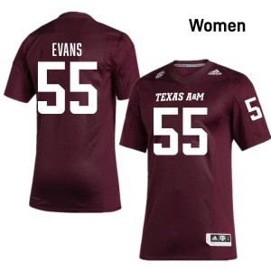 #55 Dealyn Evans Aggies Maroon Women's Jersey Embroidery College Football 330419-788