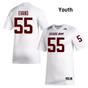 #55 Dealyn Evans Aggies White Youth Jerseys Game College Football 555656-674