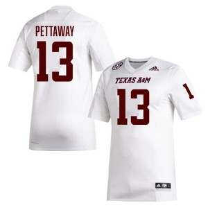 #13 Deyjhon Pettaway TAMU White Men Jerseys 2025 College Football 360134-447