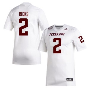 #2 Dezz Ricks Aggies White Men Jerseys Game College Football 559851-655