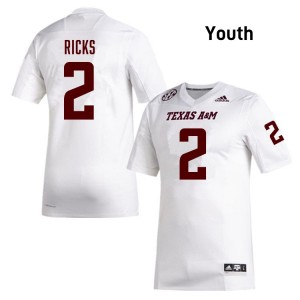 #2 Dezz Ricks Texas A&M University White Youth Jersey 2025-26 College Football 350916-192