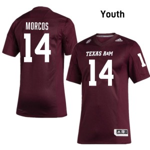 #14 Eli Morcos TAMU Maroon Youth Jerseys Replica College Football 963956-964