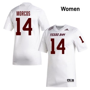 #14 Eli Morcos Texas A&M Aggies White Womens Jersey Game College Football 214107-227