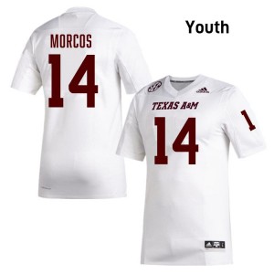 #14 Eli Morcos Texas A&M Aggies White Youth Jerseys University College Football 340963-527