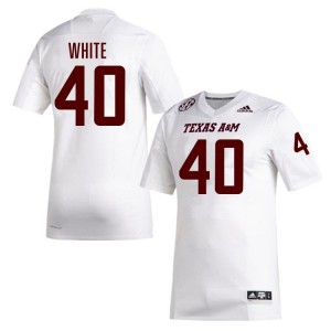 #40 Gray Evans Aggies White Men's Jerseys Stitched College Football 185231-797