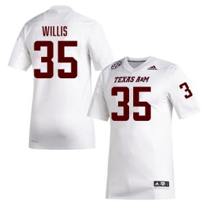#35 Isaiah Willis TAMU White Mens Jersey Replica College Football 291746-208