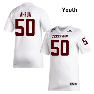 #50 Isendre Ahfua TAMU White Youth Jerseys Official College Football 983503-338