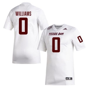 #0 Izaiah Williams Aggies White Men's Jerseys Stitched College Football 976528-624