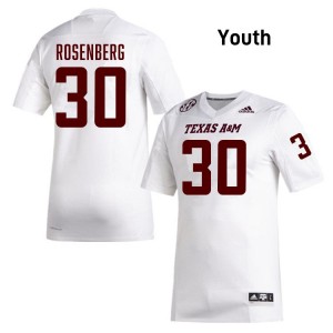 #30 JR Rosenberg Aggies White Youth Jersey Limited College Football 399042-879
