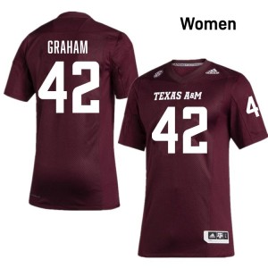 #42 Jackson Graham TAMU Maroon Women Jersey Game College Football 109267-847