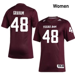#48 Jacob Graham TAMU Maroon Women Jersey Limited College Football 613729-631