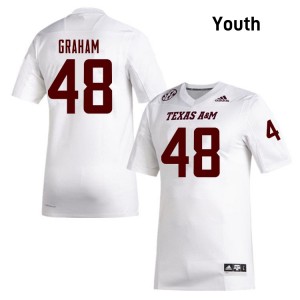 #48 Jacob Graham Texas A&M White Youth Jerseys Alumni College Football 693371-693