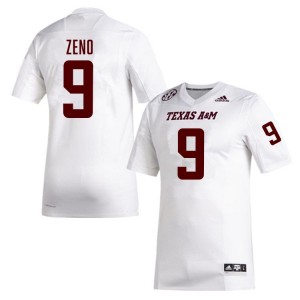 #9 Jacob Zeno Texas A&M White Mens Jersey Game College Football 431470-907
