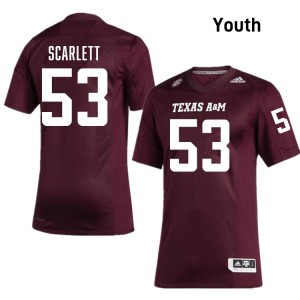 #53 Jadon Scarlett Texas A&M University Maroon Youth Jerseys Limited College Football 678379-160